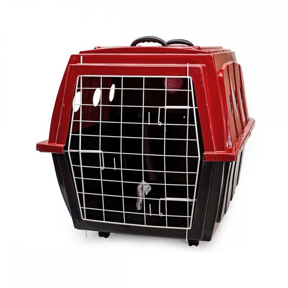 Caixa de Transporte para Cachorros Plast kão nº4 Vermelha com rodinhas