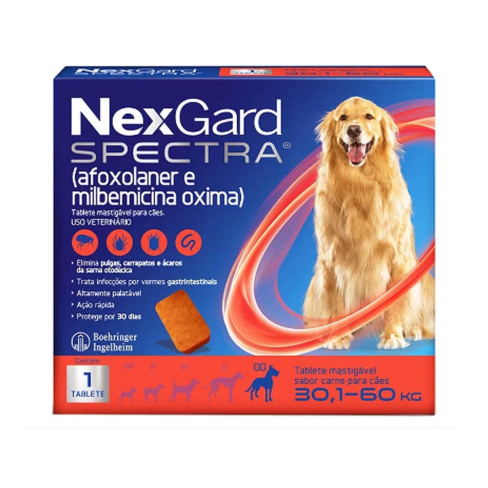 Nexgard Spectra para cães de 30,1 A 60kg - 1 Tablete