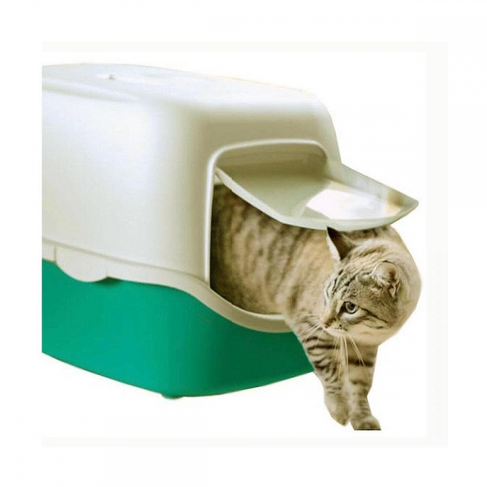 Banheiro para Gato Cathy com Filtro Coberto Verde